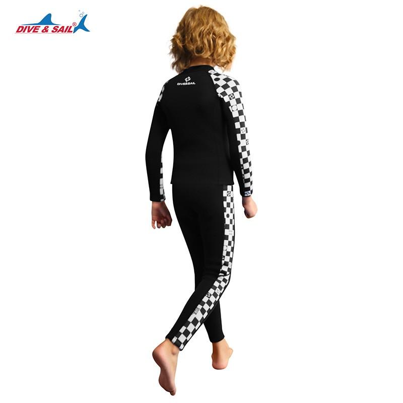 DIVESAIL Kids 2.5MM Long Sleeve Shorty Wetsuit Surfing Snorkeling Diving Warm