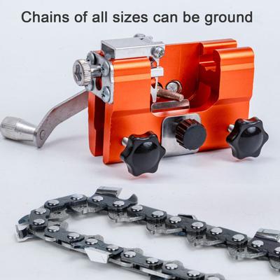 Yousheng 1 Set Chainsaw Sharpener Kit with 3/5/10 Sharpening Rods Portable Hand Crank Chainsaw Sharpening Jig Tools Kit with Sharpening Heads