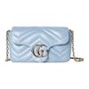 GG Marmont Double G Logo Chain Shoulder Strap Mini Shoulder Bag Women Shoulder Bag Light-Blue 841290-AAFAY-4928