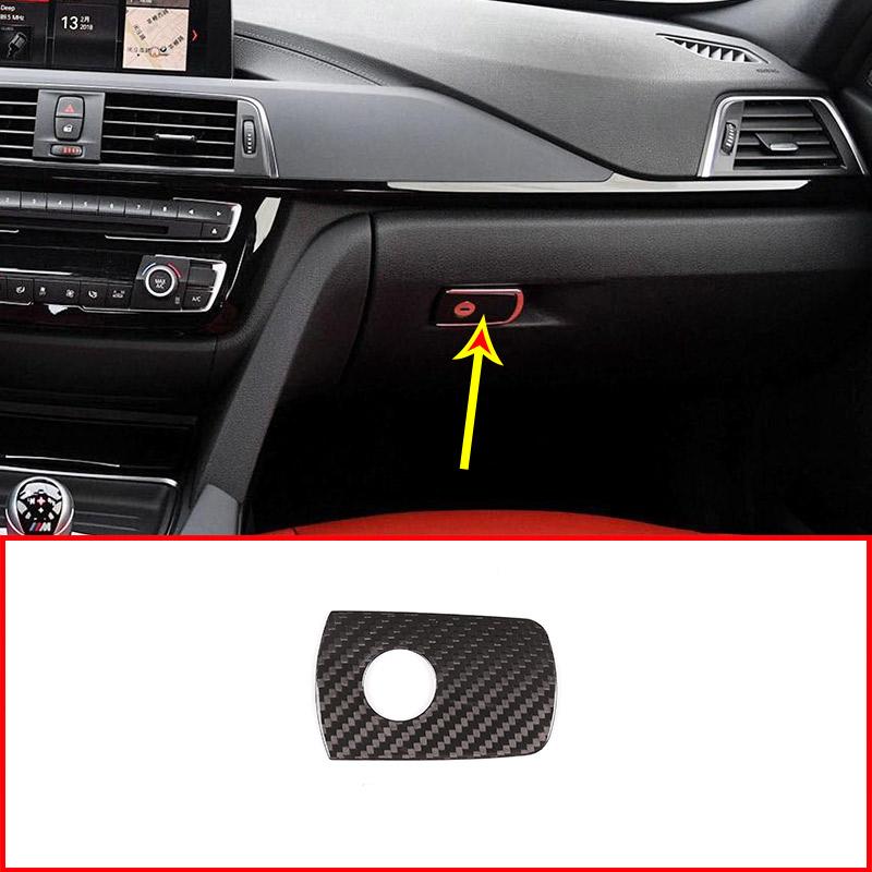Real Carbon Fiber Passenger Storage Box Decoration Trim For BMW F30 3 Series F80 F82 F83 M3 M4 2014-2018 Accessories