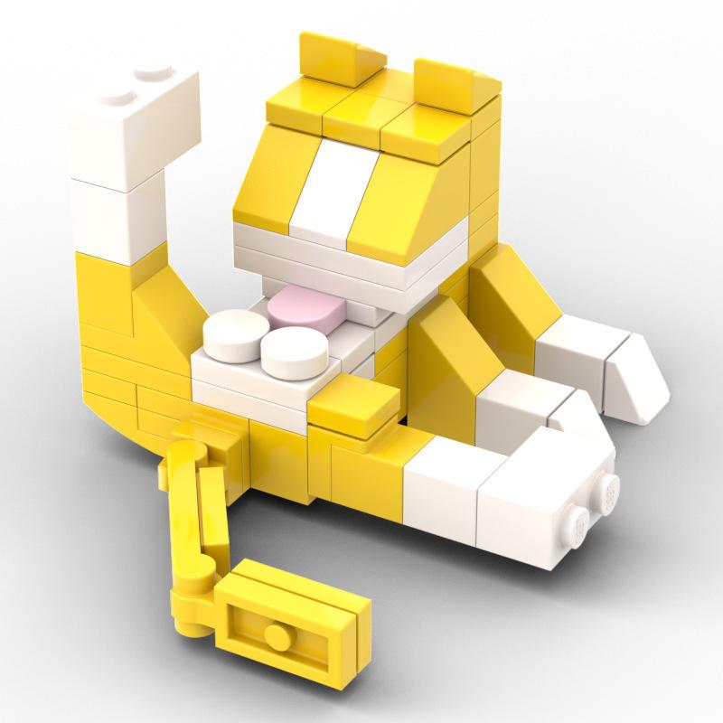 Cow Cat Building Blocks, Cat Assembly Toys, Small Animal Ornaments, and Educational Items for Boys and Girls