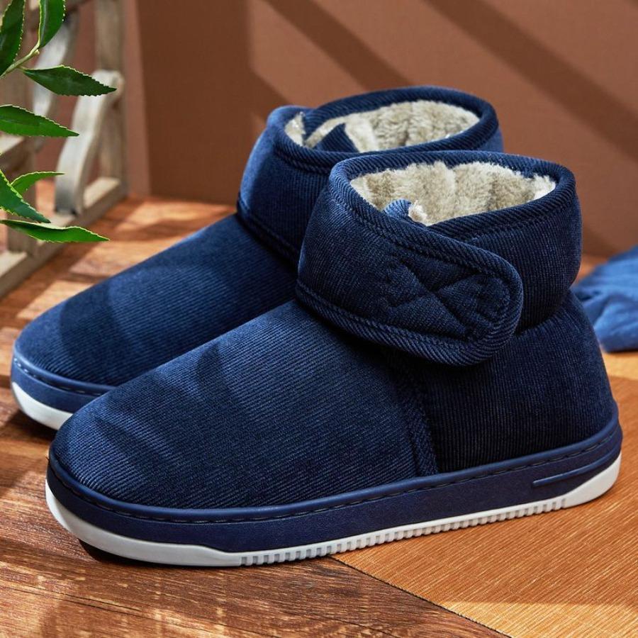 Thickening and Warm Men's Boots for Middle-aged and Elderly Men and Women, Non-slip Home Cotton Shoes Platform Boots