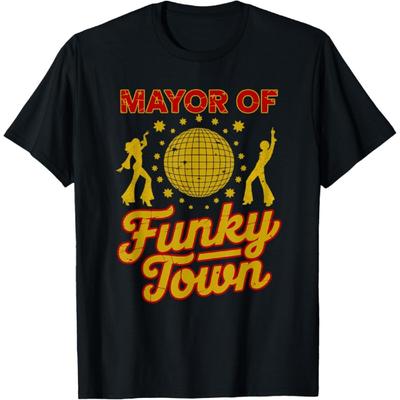 Mayor Of Funky Town Funny Disco 70s Classic Art Musician T-Shirt