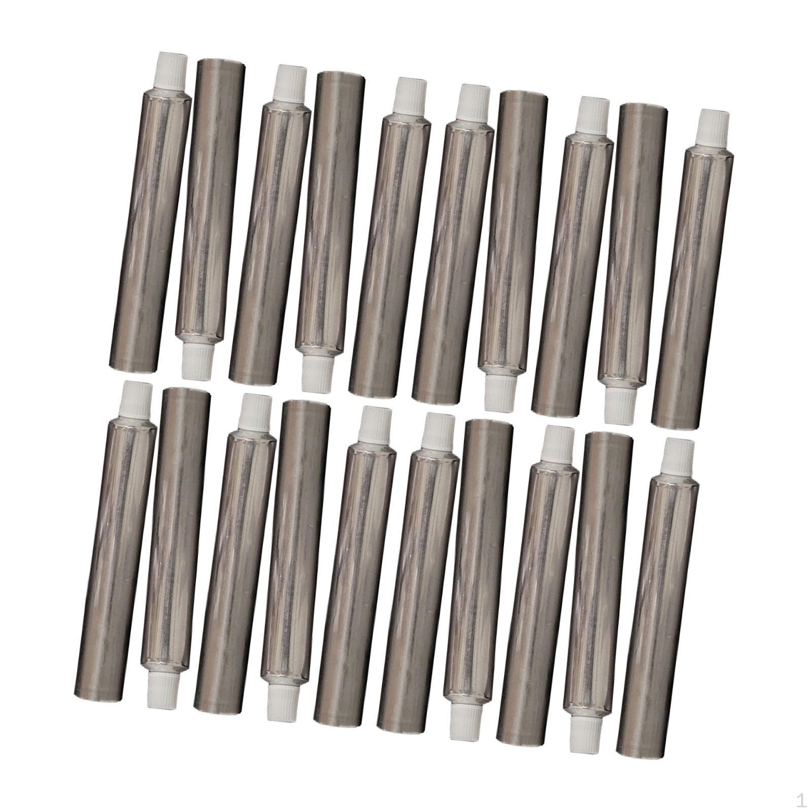 20 штук пустых тюбиков для краски, алюминиевые портативные контейнеры, многоразовые бутылки, легко открываются, подходят для