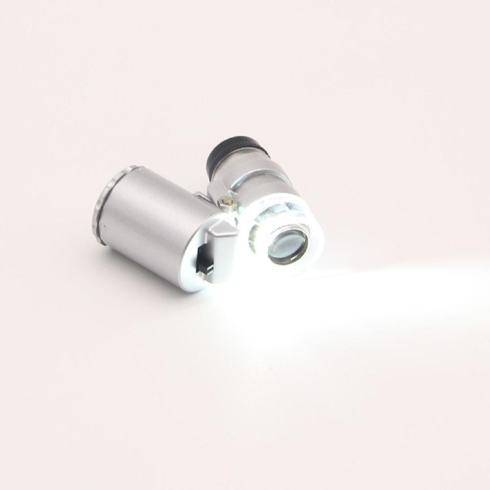 80x/100x Jeweler Eye Loupe with LED UV Light Pocket Magnifying Glass Jeweler Magnifier Portable Mini Pocket Currency Detector