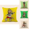 World Cup 32 Teams Football Emblem Cotton Pillow Cover For Bar Gift Decor