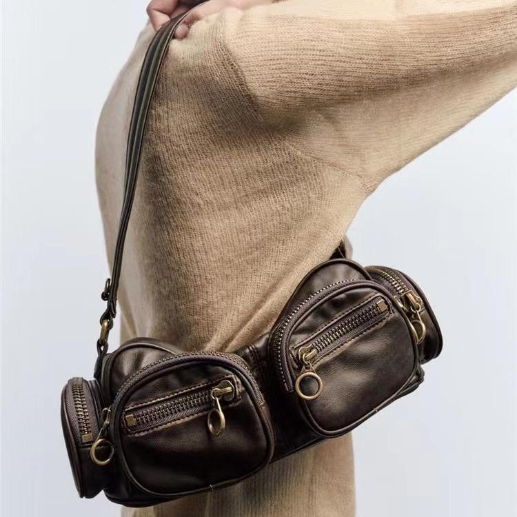 Punk Stylish PU Underarm Bags for Women Leisure Underarm Shoulder Bags Women's Fashion Handbag