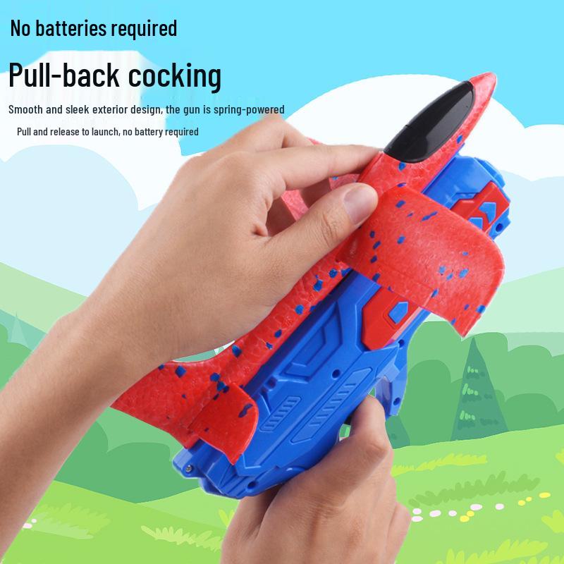 TikTok Trendy Children's Foam Airplane Launcher Toy - Hand-Throw Glider for Boys & Girls Outdoor Play