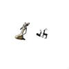 African Tribal Lady And Resin Statue Set Handmade Craft Collectible Art Piece Tabletop Decoration