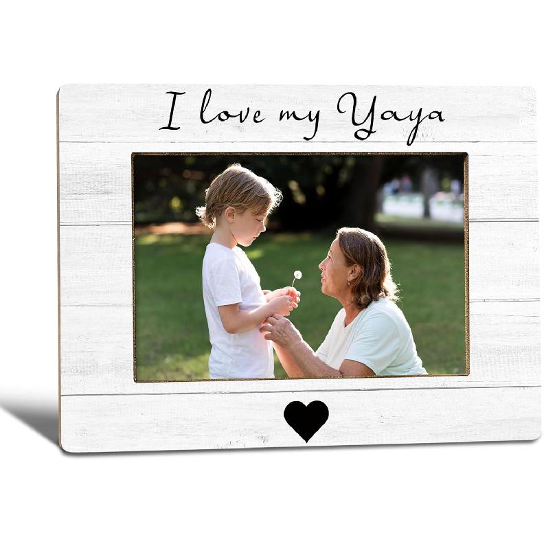 I Love My Nan Picture Frame, Mother's Day Gifts for Nan Grandma, Grandma Gifts from Grandkids Photo Frame 4x6, Grandmother Wooden Photo Picture