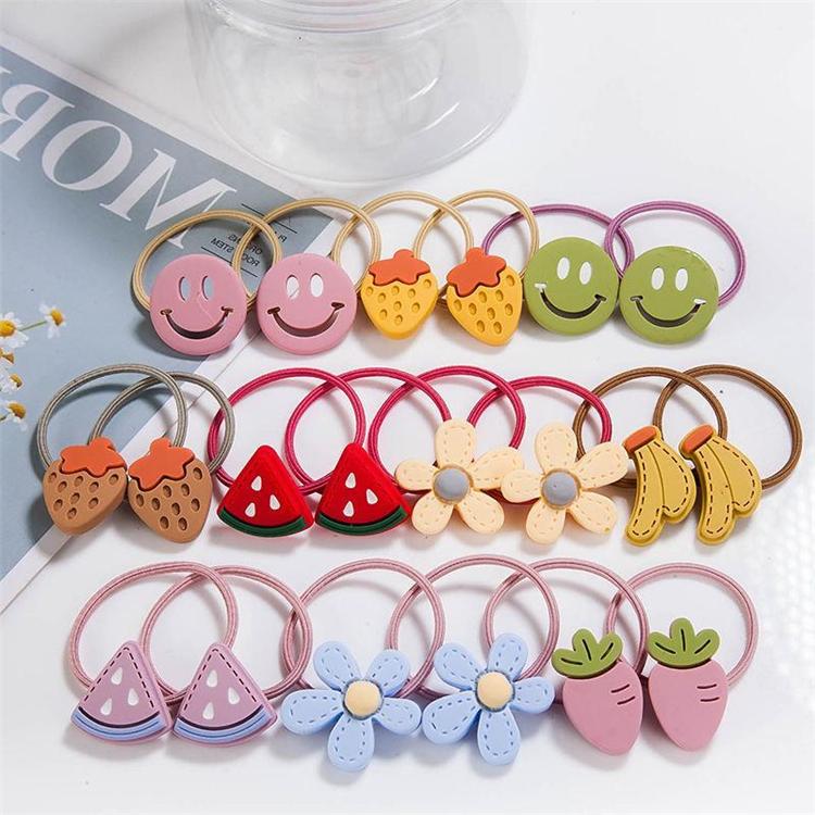 20 Stück pro Dose Ananasfrucht Niedliche Bonbonfarben Cartoon Elastisches Haarband für Kinder