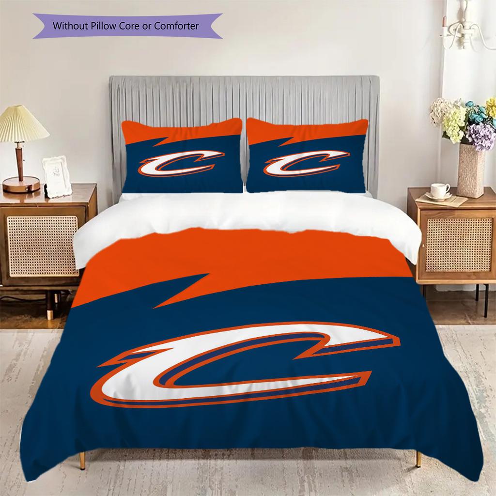 Cleveland Cavaliers Logo Bedding(1 * Duvet Cover + 2 * Pillowcase, Without Core) Soft and Comfortable Christmas Birthday Gift