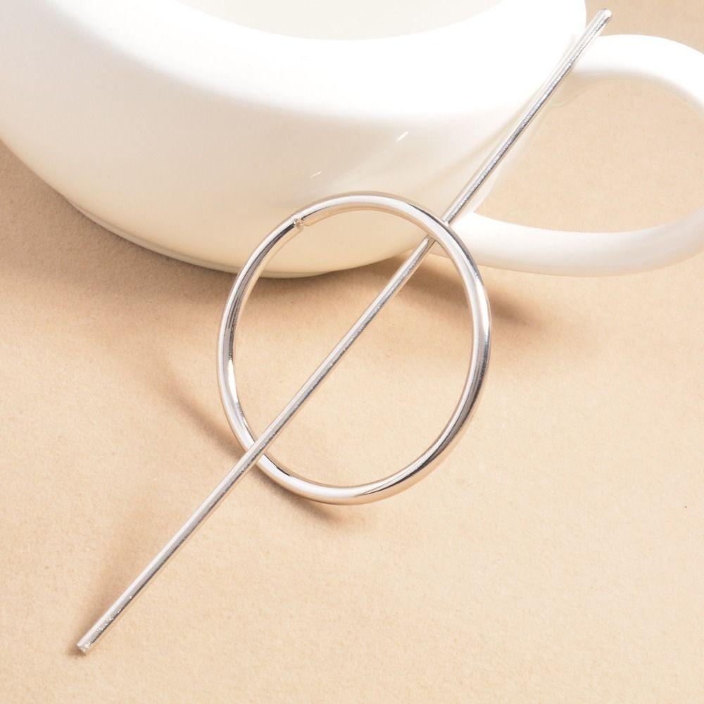 Alloy Geometric Hair Clip Japanese Style Circle Headpiece Casual Hair Accessories For Girls