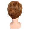 Synthetic Wig for Man Natural Short Straight Haircut Handsome Blonde with Bangs Daily Party Use Breathable Male Wigs