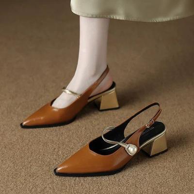Fashion Pointed Toe Women Sandals High Heels Chunky Shoes Fashion Elegant Pumps Woman Slippers 2025 Trend Brand Designer Zapatos Female