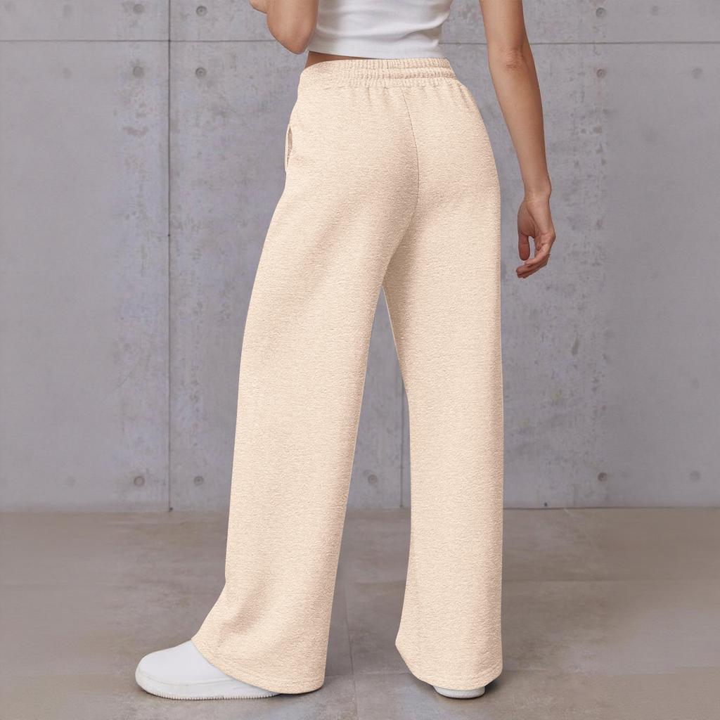 Women's Wide Leg Sports Pants High Waist Loose Drawstring Sports Jogging Pants