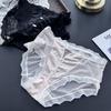 Women's Spring-summer Deep V Careful Machine Ice Screen Yarn Lace Edge Sexy Panties