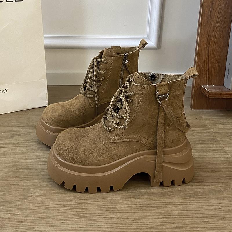 Fashion Ankle Boots for Women Flats Platform Fashion Shoes Suede Designer Casual Sport Boots 2025 New Trend Cozy Femme Chelsea Botas