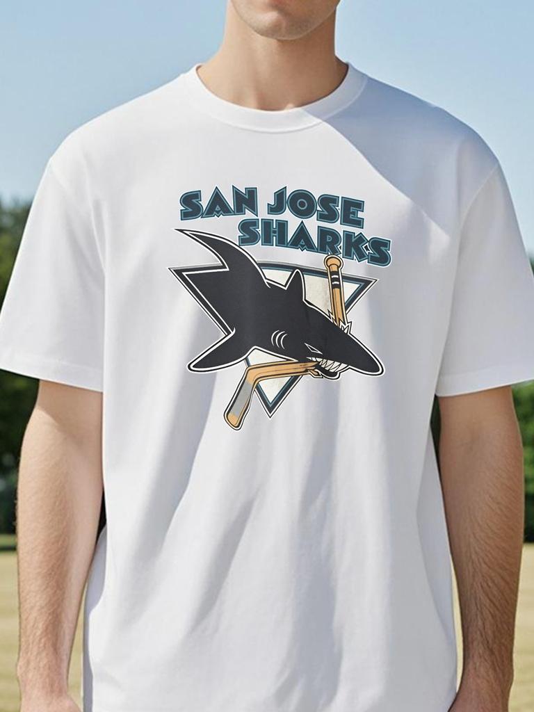 San Jose Sharks print GraphicT-shirt Men's Women's Streetwear Clothing tee summer casual Short