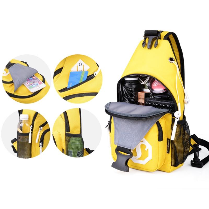 Módní Odolná Oxford Látka USB Nabíjení Lehká Kabelka Crossbody Batoh