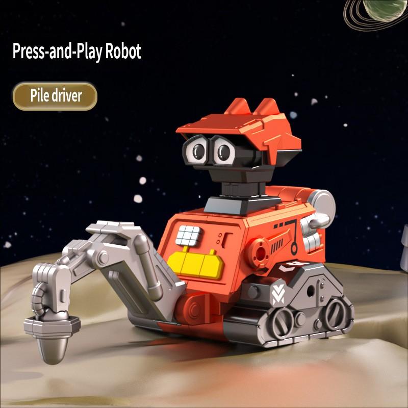 Moon Exploration Engineering Team Press Vehicle Inertia Cartoon Mini Car Baby Toddler Educational Interactive Toys Kids Gift