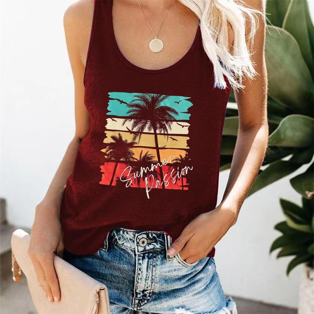 

GMXIA Женская безрукавка Пляжная мини-футболка с принтом кокоса XXXL