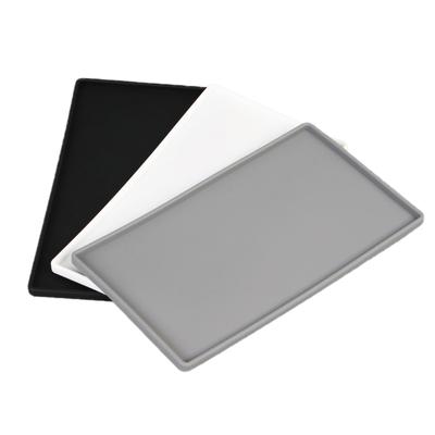 Bandeja plana de silicona, bandeja cuadrada antideslizante para jabón de baño, soporte para cubiertos de té y café