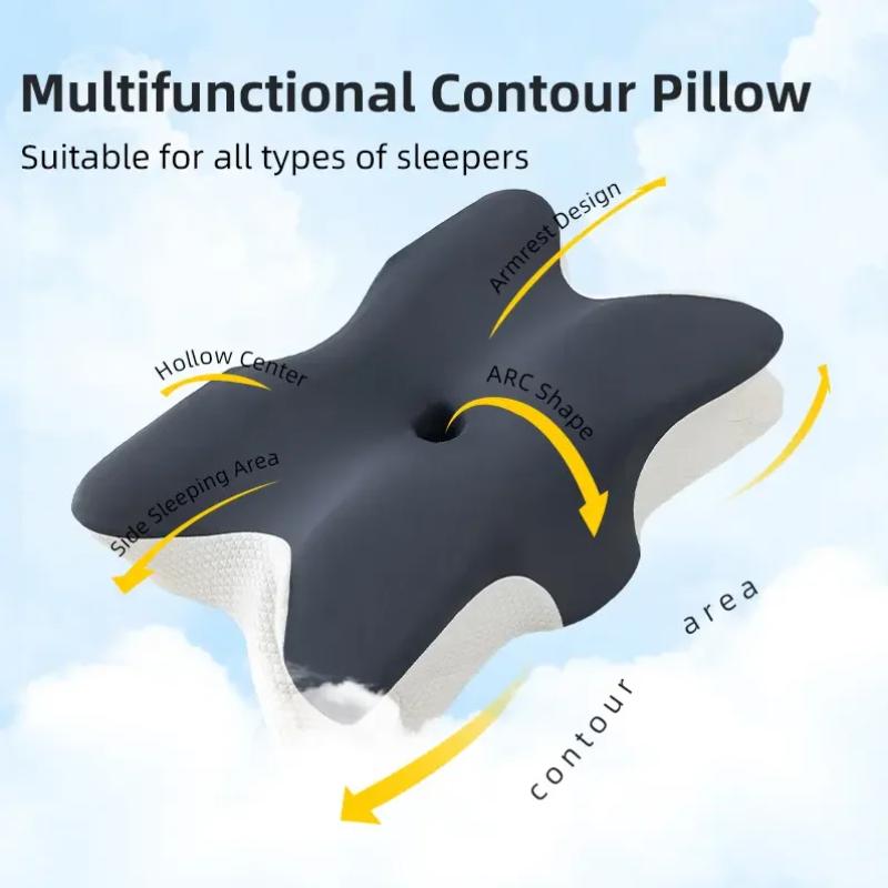 5 Colors Butterfly Neck Pillow Memory Foam Orthopedic Cervical Support Pillow for Pain Relief and Health Care