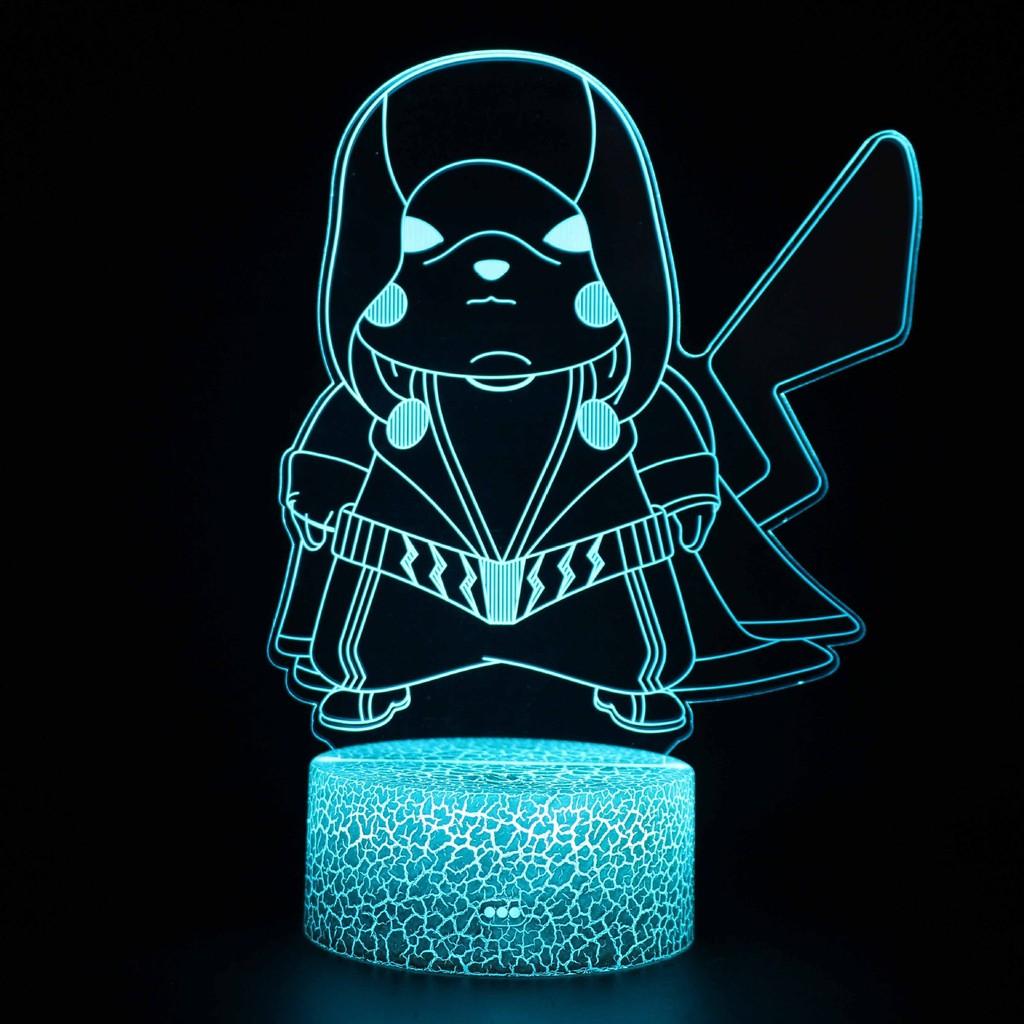 Pikachu Led Night Light 3d Illusion Lamp Bedside Kids Gifts Bedroom
