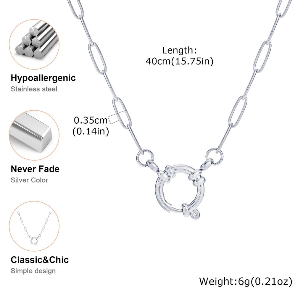 Exquisite Rectangular Chain Necklace for Women,Stainless Steel Bubble Buckle Necklaces,Fashion Jewelry Gifts