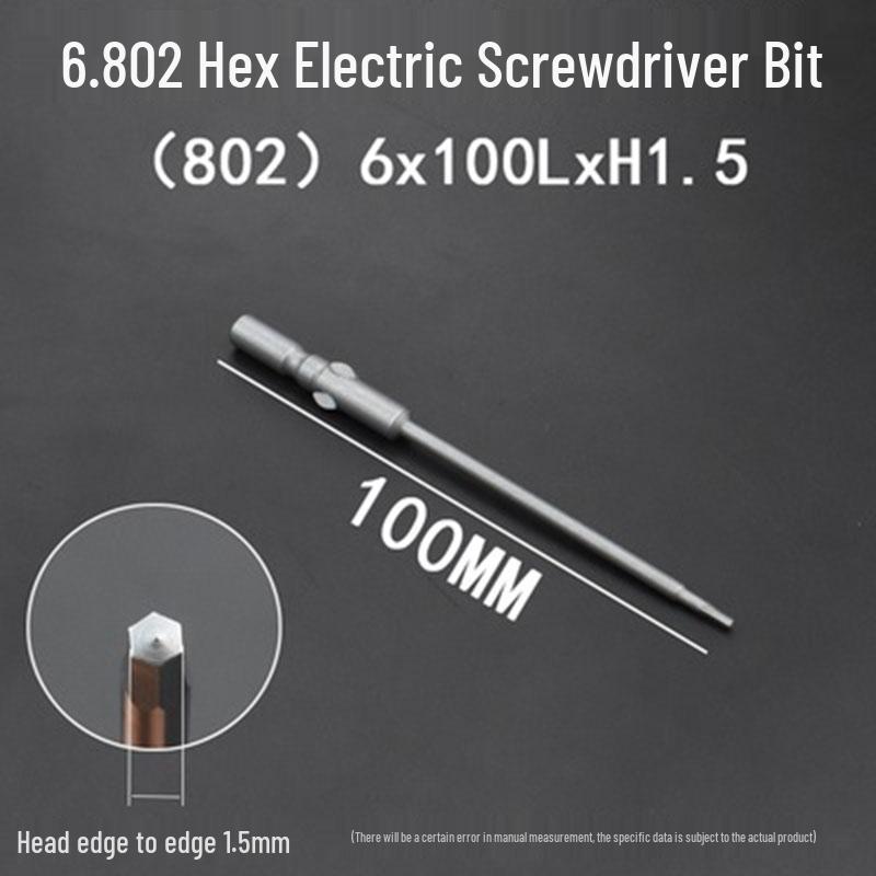 Extended Hexagonal S2 Steel Electric Screwdriver Bit with 5mm/6mm Shank