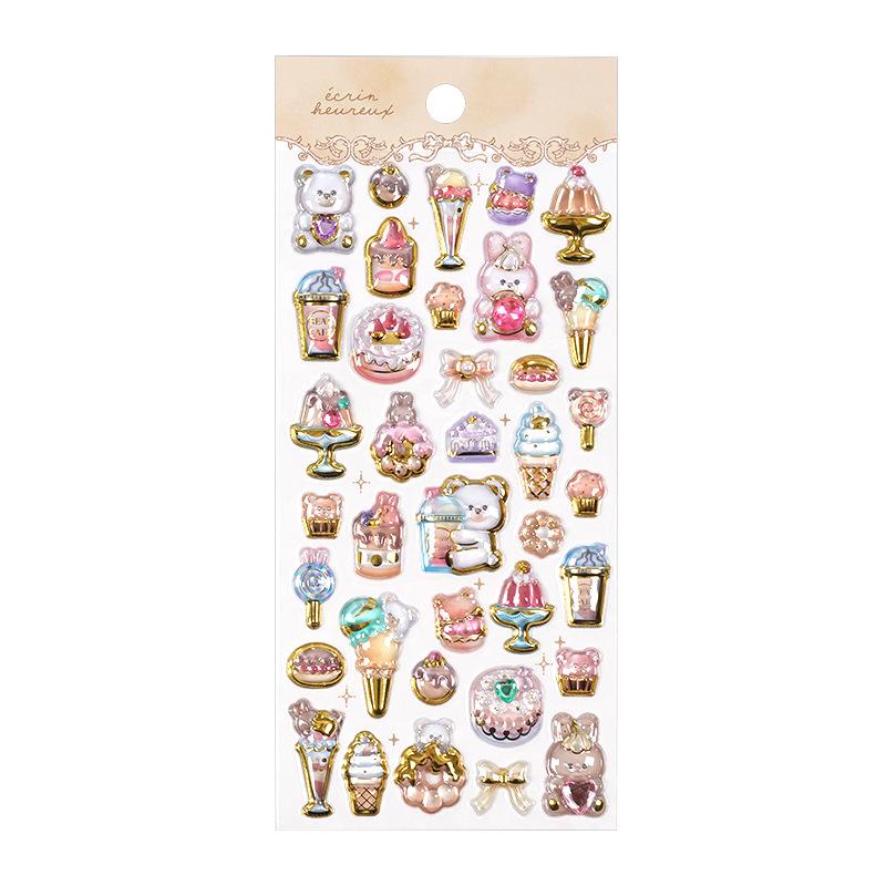 Hot Selling 3D Relief Crystal Stickers 1pcs Glitter Diamond Gemstone Decals for Toddler Girl Educational Reward Phone Case