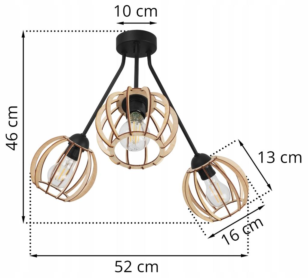Hanging Lamp, Ceiling Chandelier, Wooden Lampshade, Led