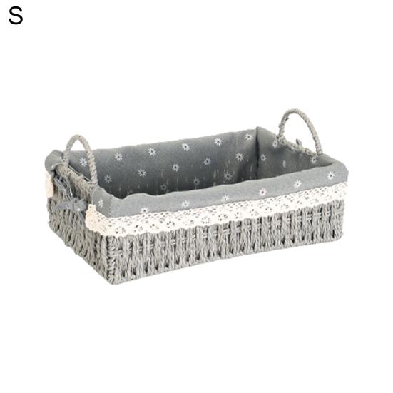 Leicht zu tragender, handgefertigter, umweltfreundlicher, rechteckiger, gewebter Obstkorb aus Stoff