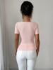 Ευρωπαϊκό Γυναικείο Ασύμμετρο T-shirt Slim-Fit με Μεταλλικό Διάκοσμο