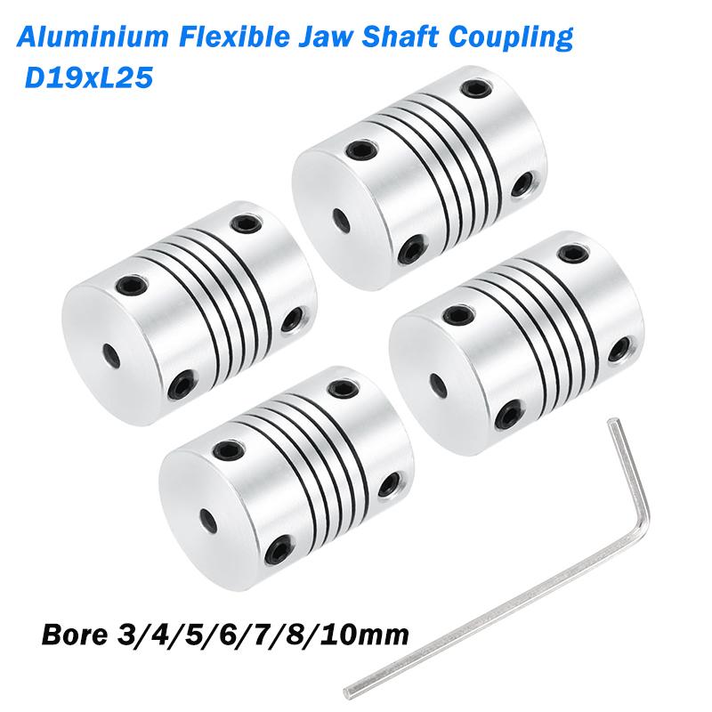 

Aluminum Alloy Elastic Coupling Bore 3/4/5/6/7/8/10mm Flexible Jaw Shaft Coupling Winding Screw Motor Encoder D19xL25 3x6mm-1PCS