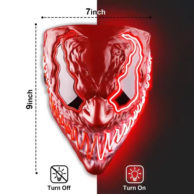 

Marvel Venom Mask with Lens Halloween Party Decoration LED Mask Propsfor Hot Toys Venom Cosplay Costume Mask Full Face Glow red-