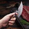 Stainless Steel Butcher Knife Meat Cleaver Forged Hammered Boning Knife Colored Wooden Handle Slicing Knife Ring Corkscrew