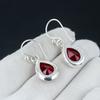 Red Garnet Earring, 925 Sterling Silver Earring Beautiful Gemstone Cabochon Red
