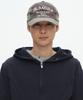Makoi Block Layered Word Two-Tone Color Block Cotton Ball Cap [Charcoal]