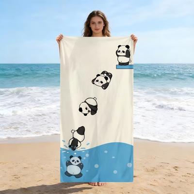 Diving Panda Microfiber Beach Towel Multi Pose Water Splash Print Quick Dry Sand Free Kids Boys Girls Pool Bath Travel Gift