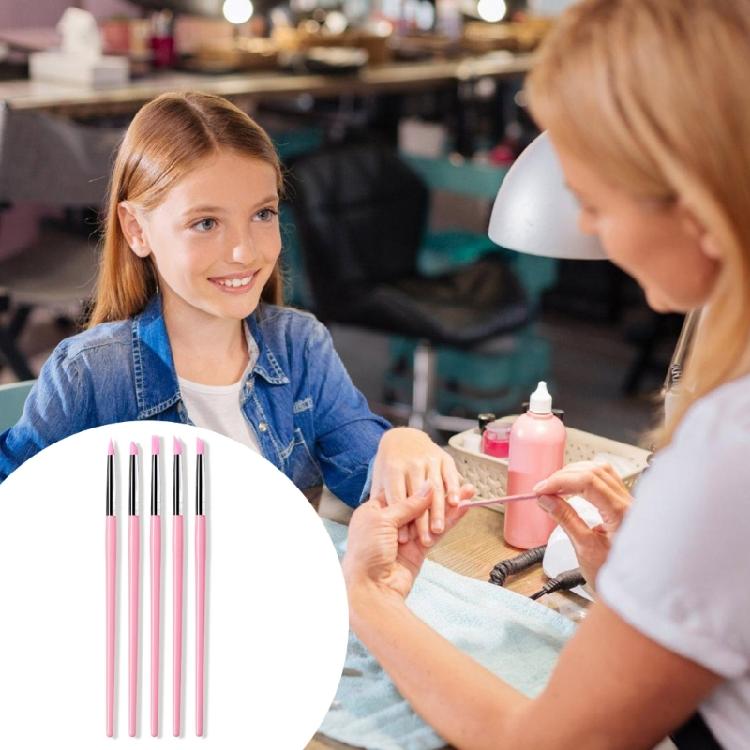 5 kusů silikonových štětců pro gelové nehty a keramické nástroje s praktickými dřevěnými rukojeťmi Kreativní štětce pro řemesla
