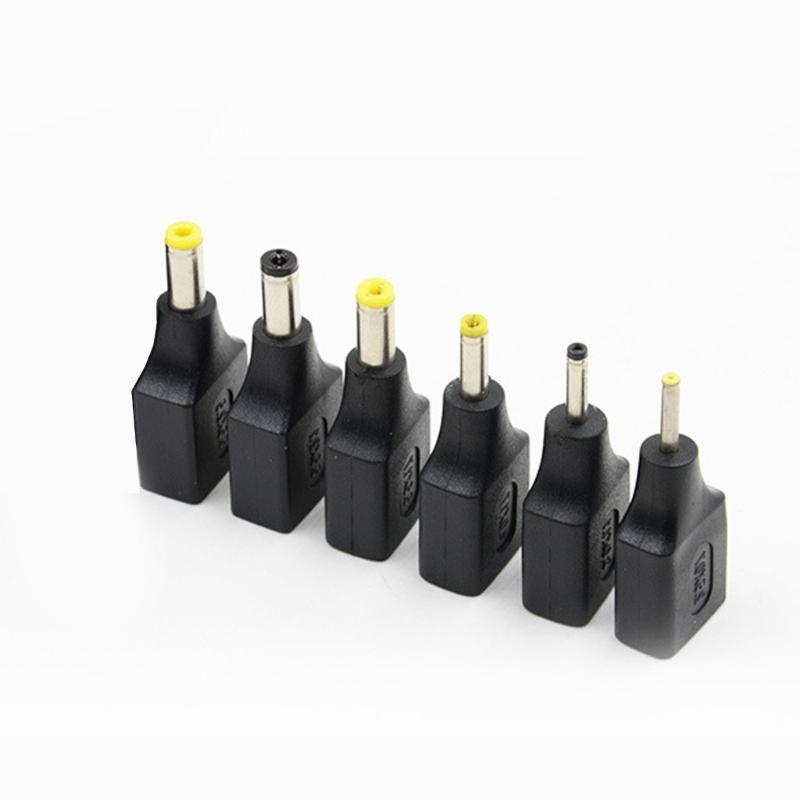 Universal Laptop Power Adapter Tip USB Female Connector Head for Various Notebook Models and Brands Black