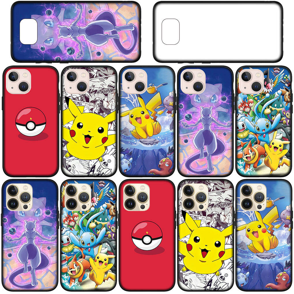 Cover for iPhone 17 16 15 Xiaomi Poco Redmi Note 14 13 12 11 Pro Max 16ESamsung Galaxy S25 S24 S23 OPPO Huawei Mew Pokemon Pikachu Mewtwo Phone Case