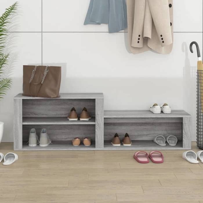 816918 vidaXL Armoire à chaussures Sonoma gris 150x35x45 cm Bois d'ingénierie