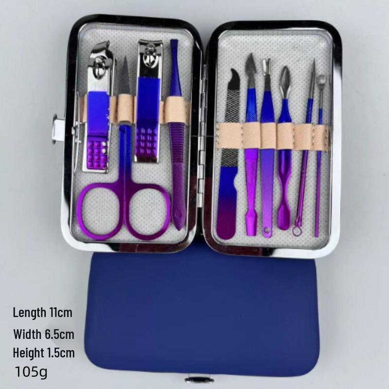 Stainless Steel Gradient Nail Clipper & Manicure Tool Set: Flat-Mouth Clipper & Eagle-Mouth Pliers