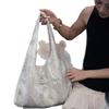 2026 Spring Daisy Sequin One-Shoulder Canvas Hobo Bag