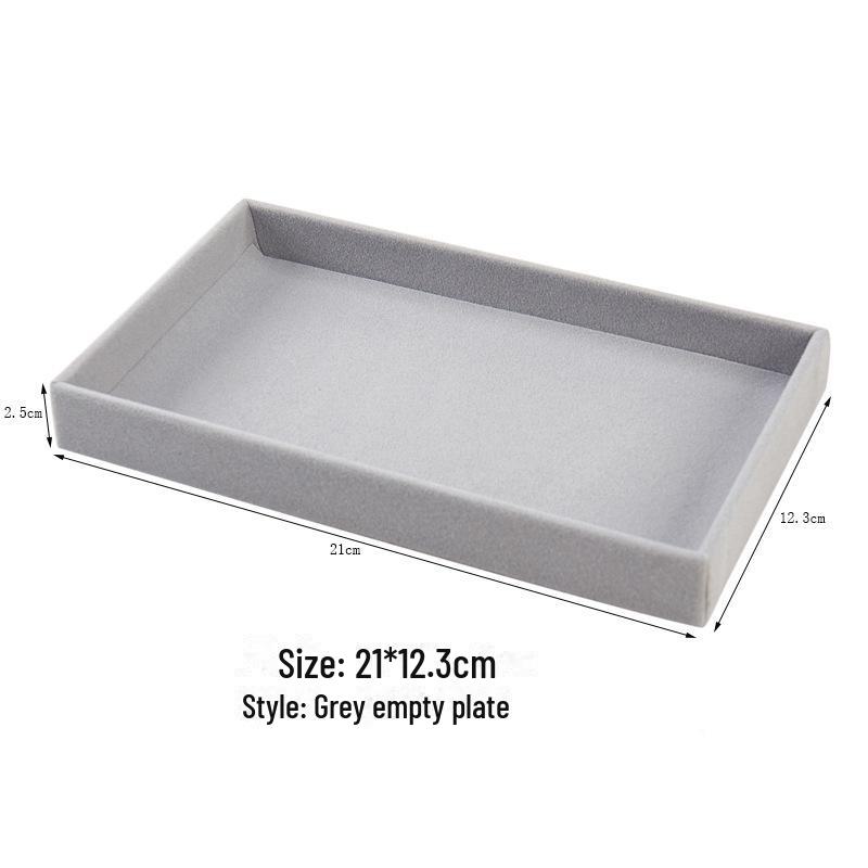 Plaid Flannel Jewelry Storage Box with Dividers for Earrings and Necklaces