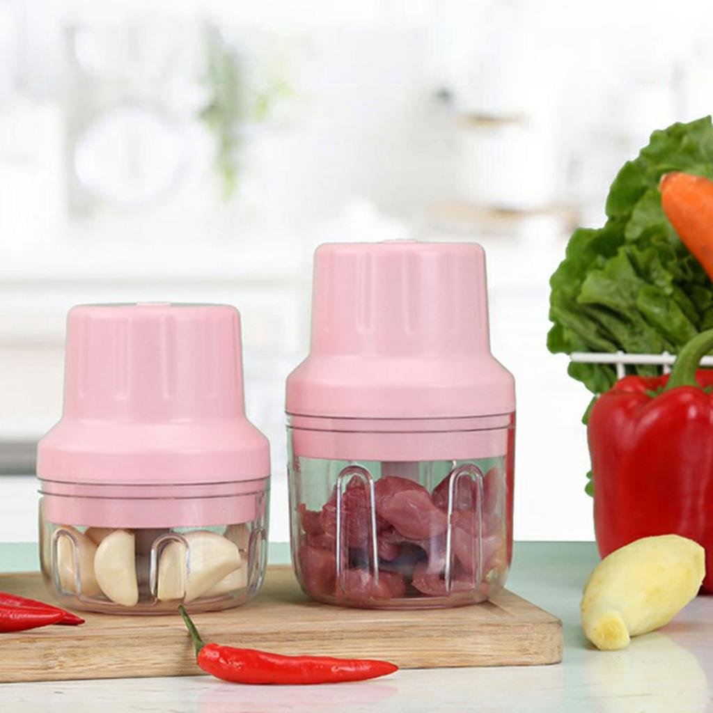 Mini Elektryczny Siekacz do Czosnku Ładowany przez USB Rozdrabniacz do Warzyw Plastikowy Bezprzewodowy Robot Kuchenny do Czosnku Cebuli