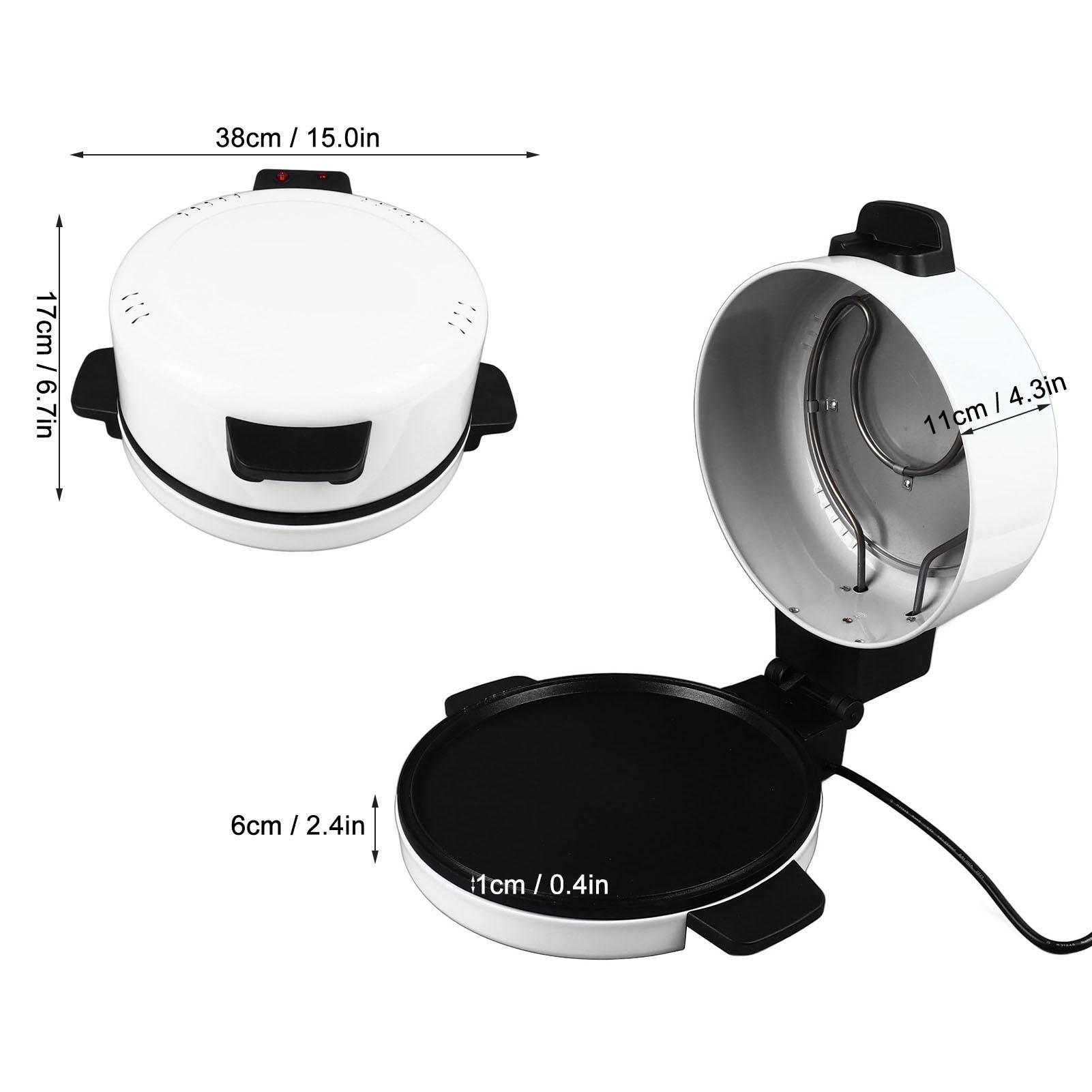 

Машина для пиццы 12 дюймов 2000 Вт Электрическая печь для пиццы Портативная для улицы и помещений 12-дюймовая настольная машина для пиццы Машина для стейков Тостер белый